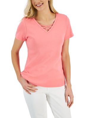 Karen Scott Womens Long Sleeve Mock Neck Cotton Top White Size Petite S