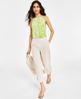 Bar III - Women's Mid Rise Cropped Wide-Leg Pants