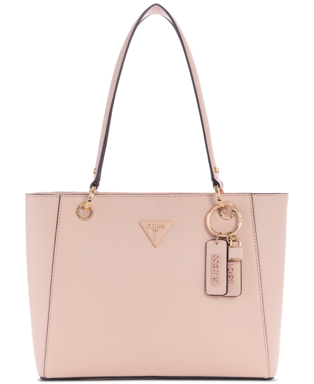 Guess Noelle Small Double Compartment Top Zip Tote Bag In Light Rose