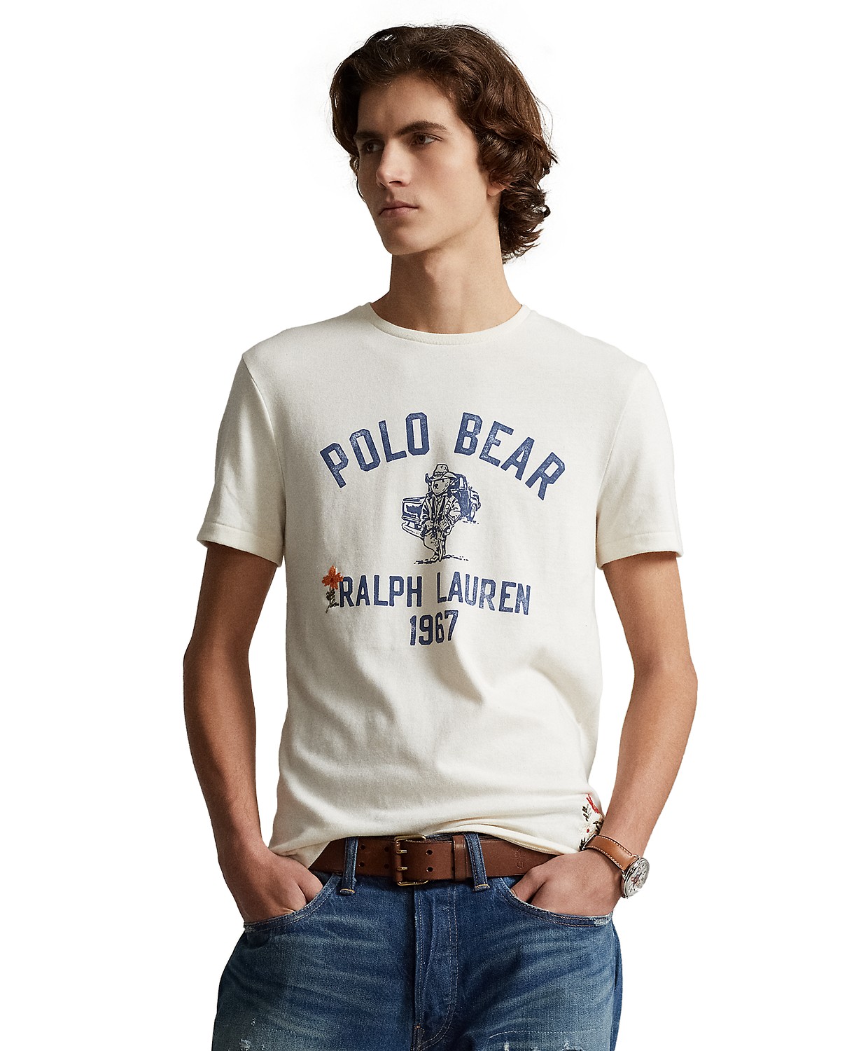 Mens Custom Slim Fit Polo Bear Jersey T-Shirt