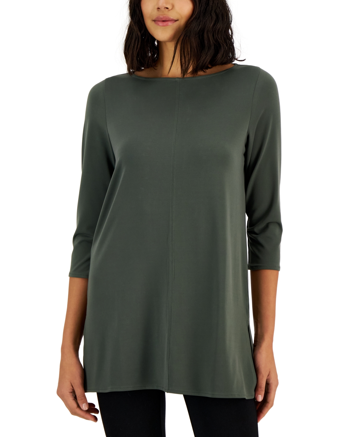 Alfani Women's Boat-Neck 3/4-Sleeve Tunic, Created for Macy's