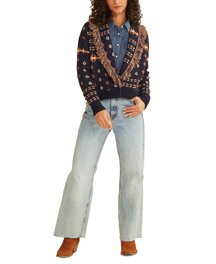 Pendleton Women s Fringe Trim Shawl Collar Cardigan Sweater Macy s