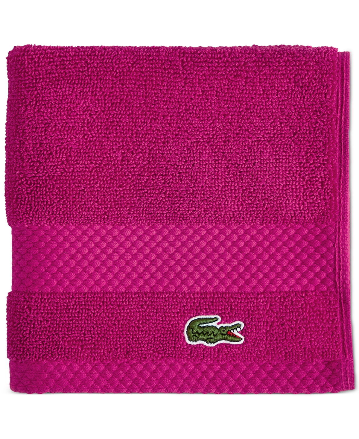 Lacoste Home Heritage Anti-microbial Supima Cotton Washcloth, 13" X 13" In Magenta