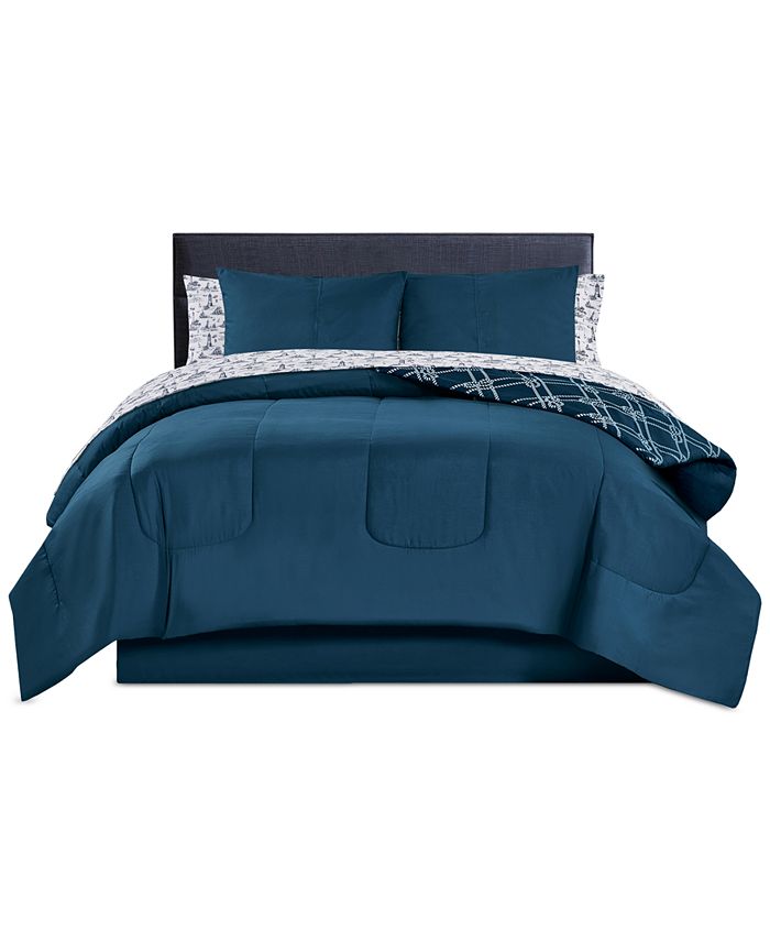 Keeco Coastal Lighthouse 8 Piece Reversible Comforter Set Macy's