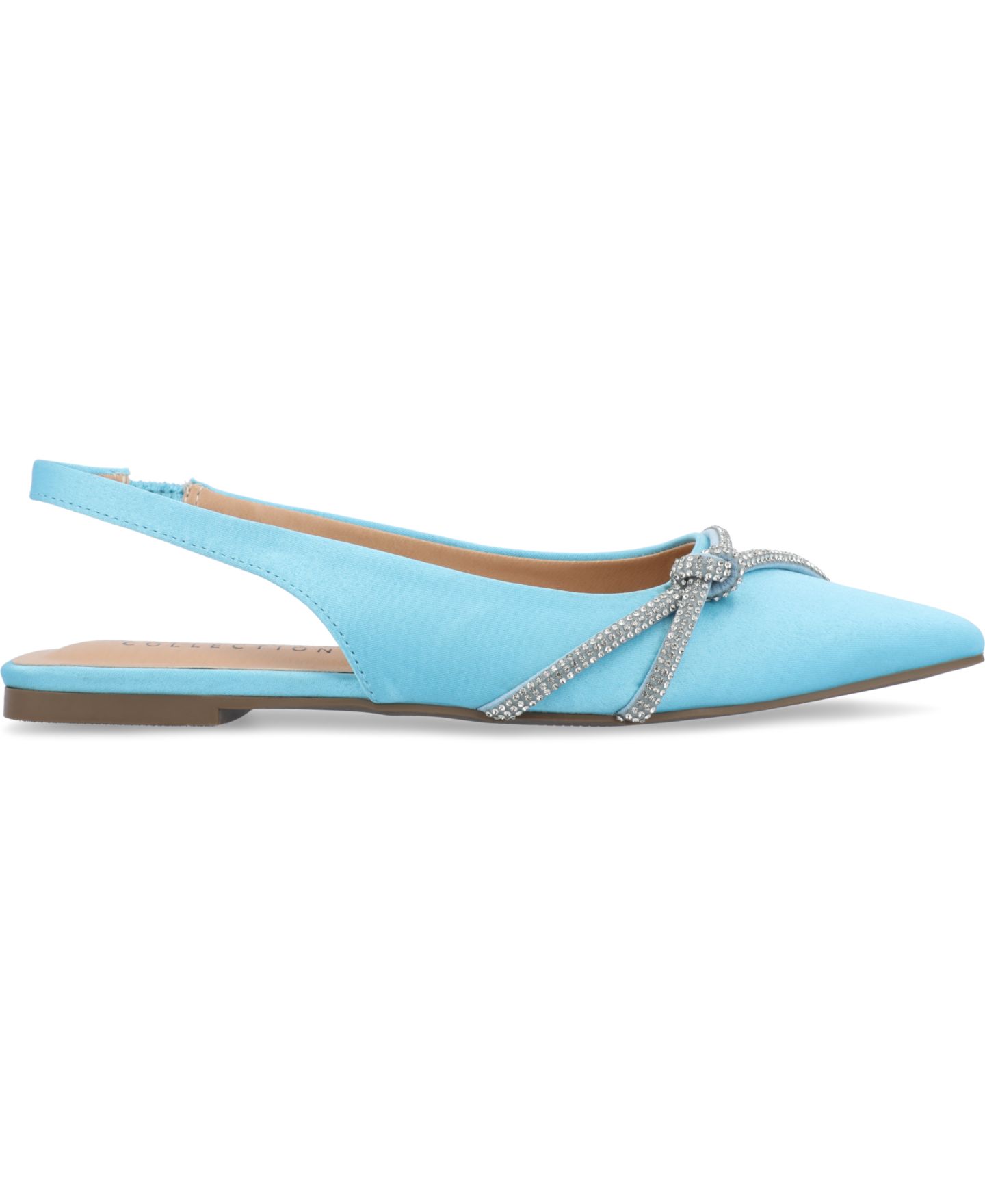 Женские балетки Journee Collection Rebbel Rhinestone Knot Slingback Flats, цвет: Синий — фото 2