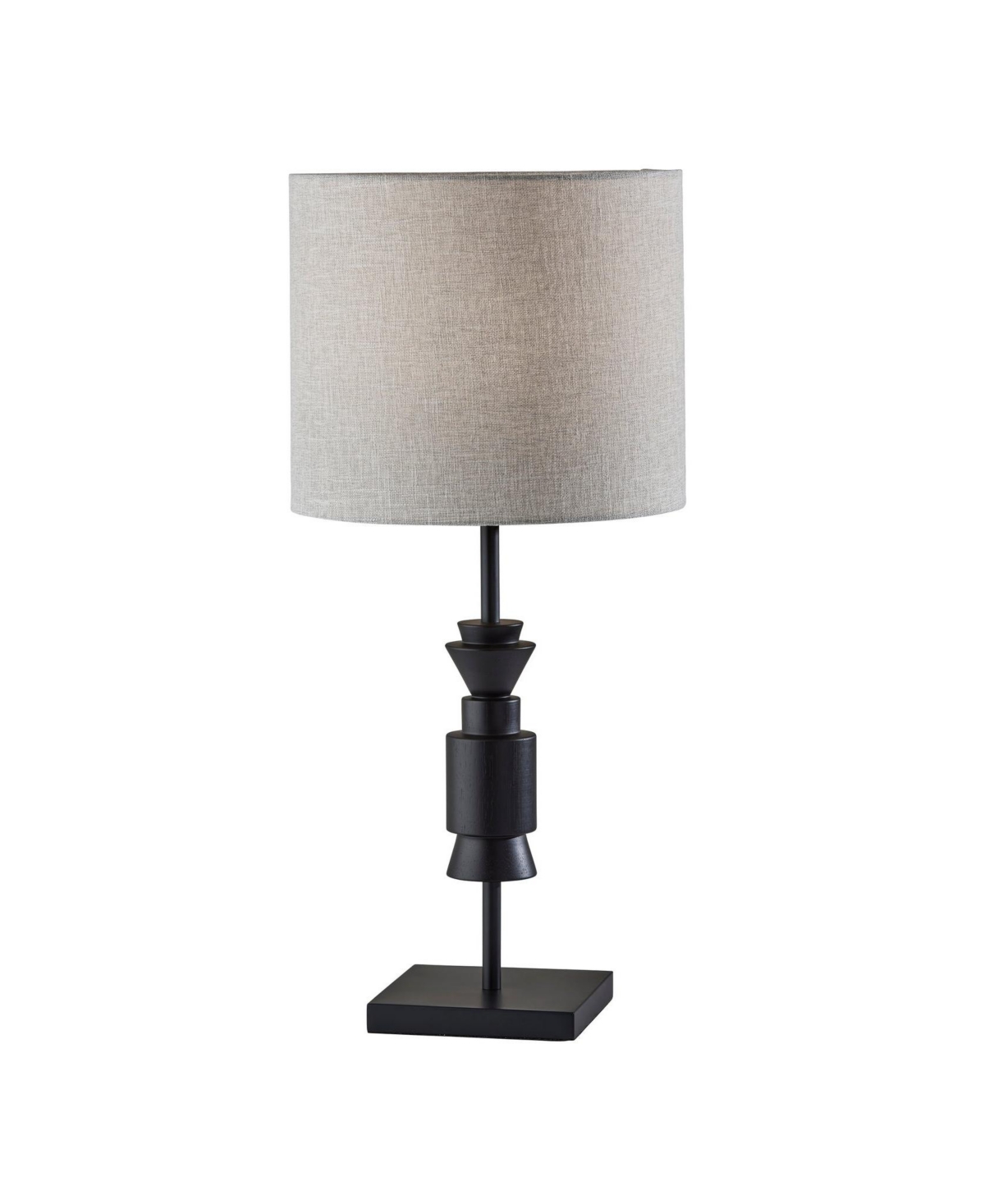 Adesso Elton Table Lamp In Black/black Wood/rubber Wood