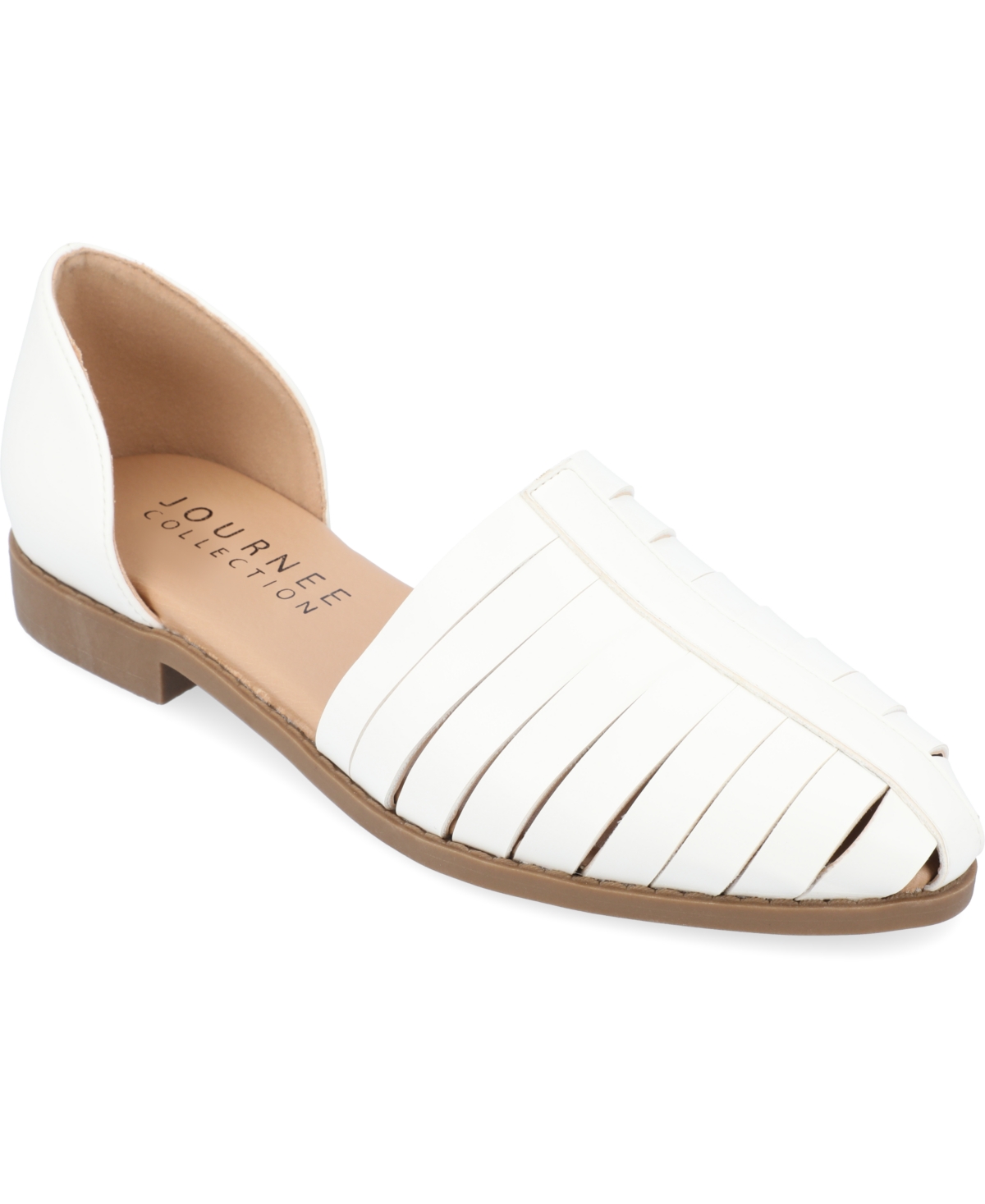 Journee Collection Women's Anyah Caged Two-piece Flats In White
