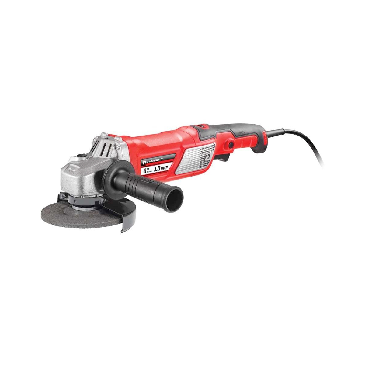 5 Inch 10 Amp Variable Speed Angle Grinder with Electronic Speed Control - Red