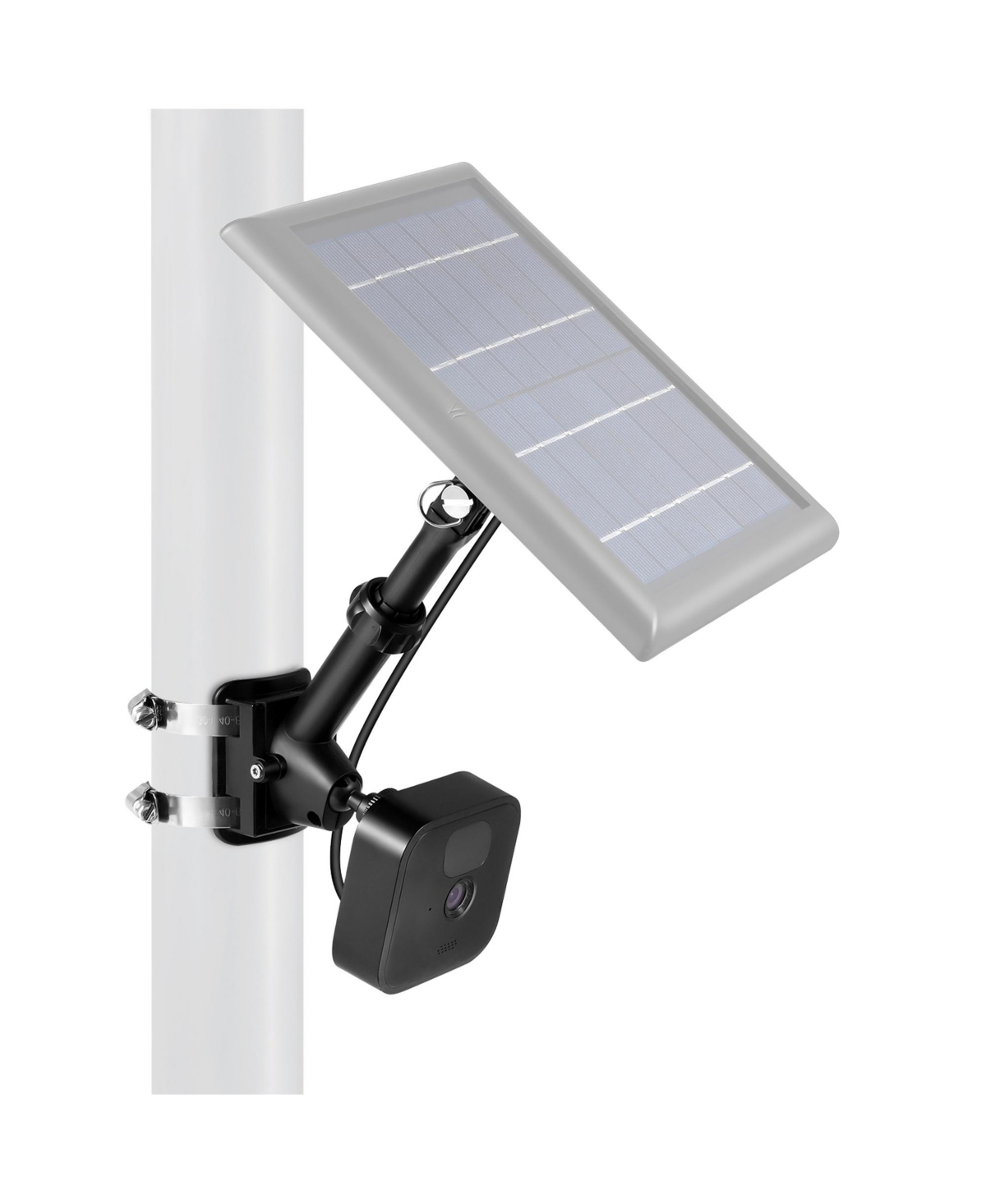 Wasserstein 2-in-1 Universal Pole Mount For Camera & Solar Panel Compatible With Wyze, Blink, Ring, Arlo, Eufy C In Black
