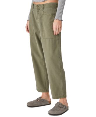 Lucky Brand Camicia Utility Crop Donna - Cotone Popeline Con Vita Regolabile
