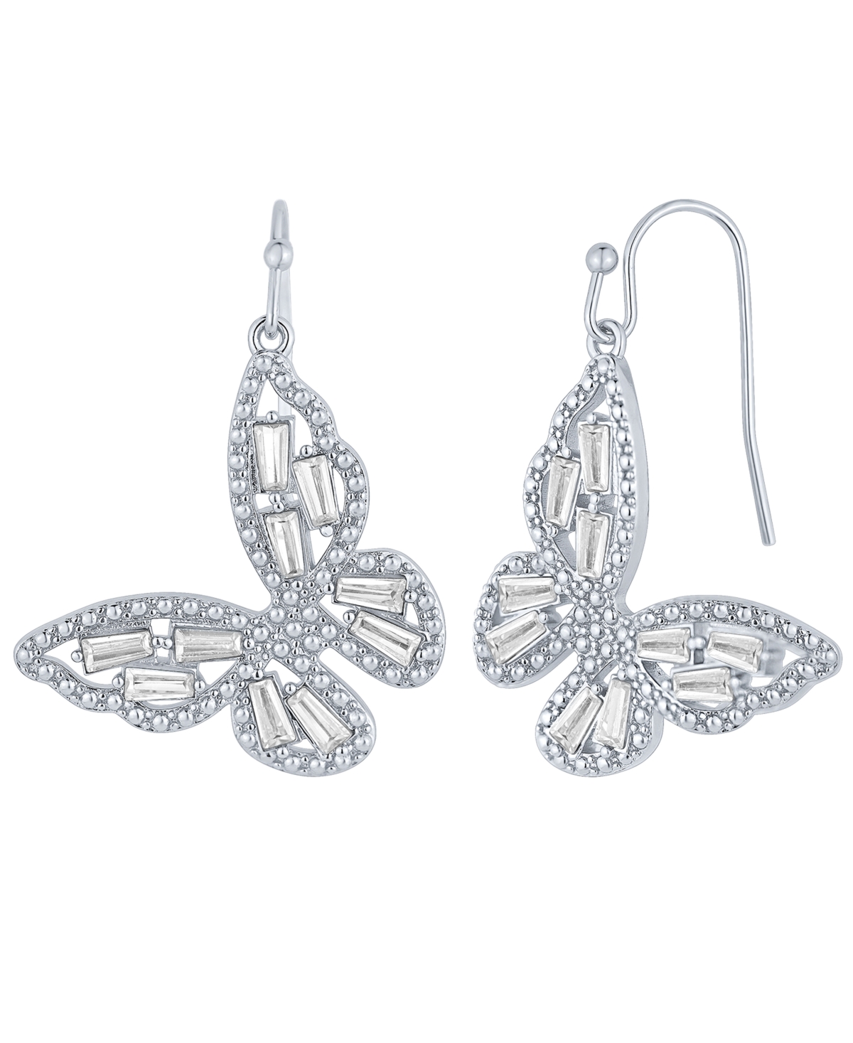 And Now This Crystal Stone Butterfly Earrings In Silver