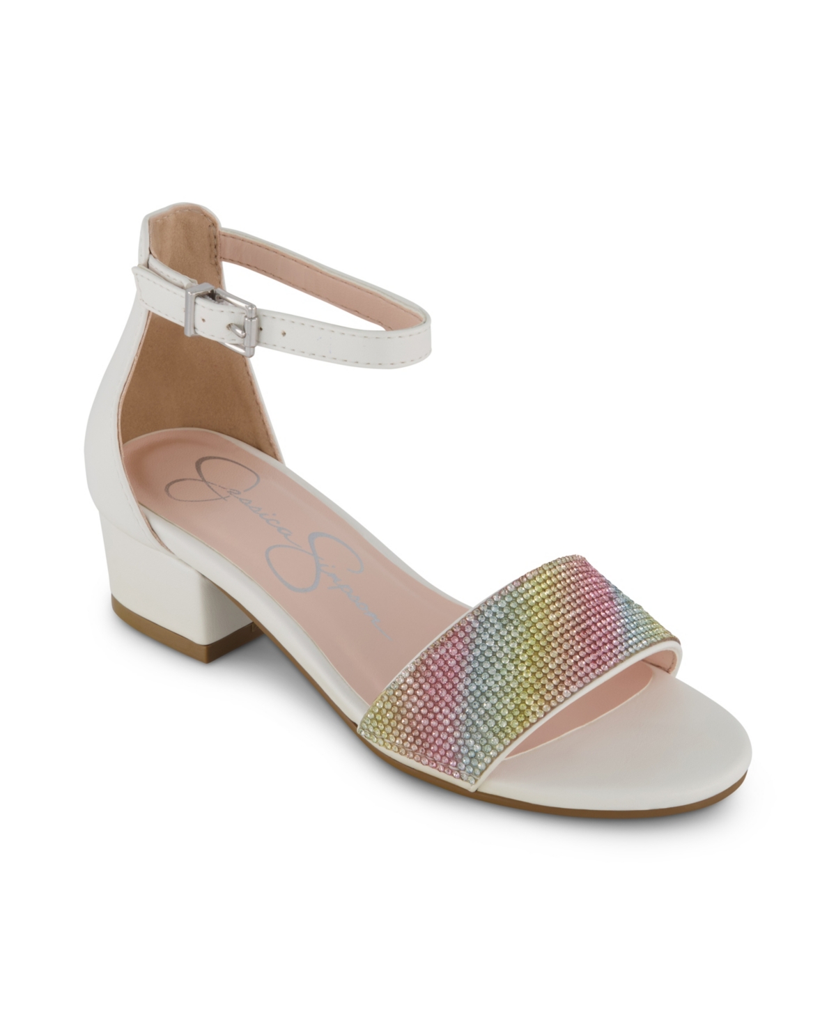 Jessica Simpson Little Girls Open Toe Sandals In White Multi