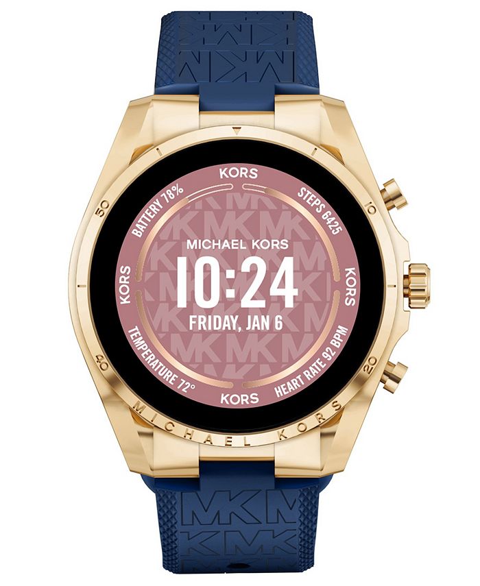Michael Kors Unisex Gen 6 Bradshaw Navy Silicone Smartwatch 44mm Macy's
