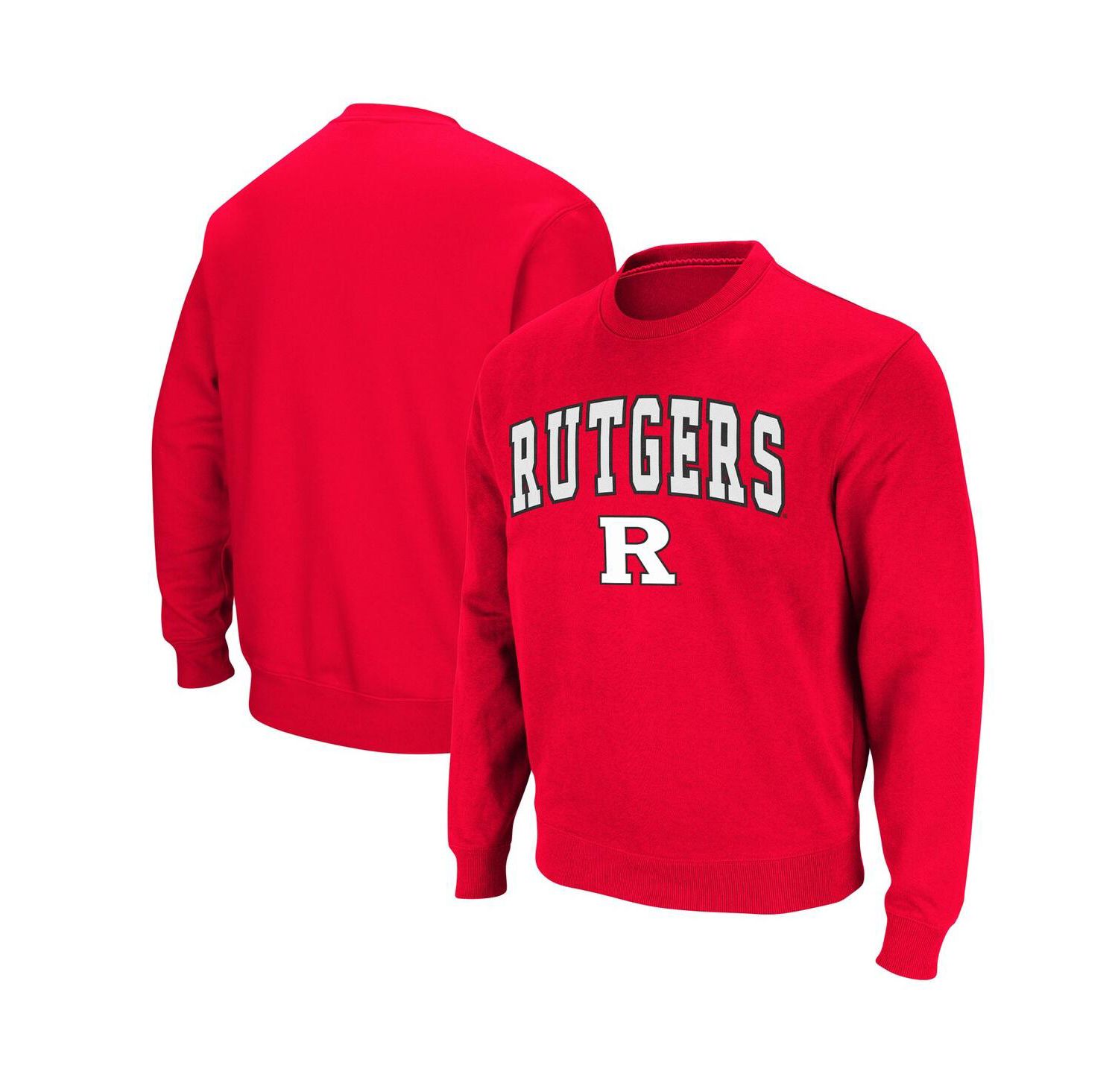Men's Rutgers Scarlet Knights Arch and Logo Crew Neck Sweatshirt