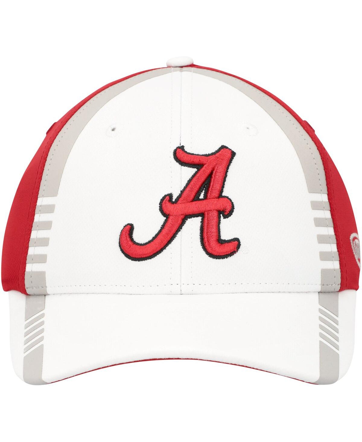 Shop Top Of The World Men's  White, Crimson Alabama Crimson Tide Iconic Flex Hat In White,crimson