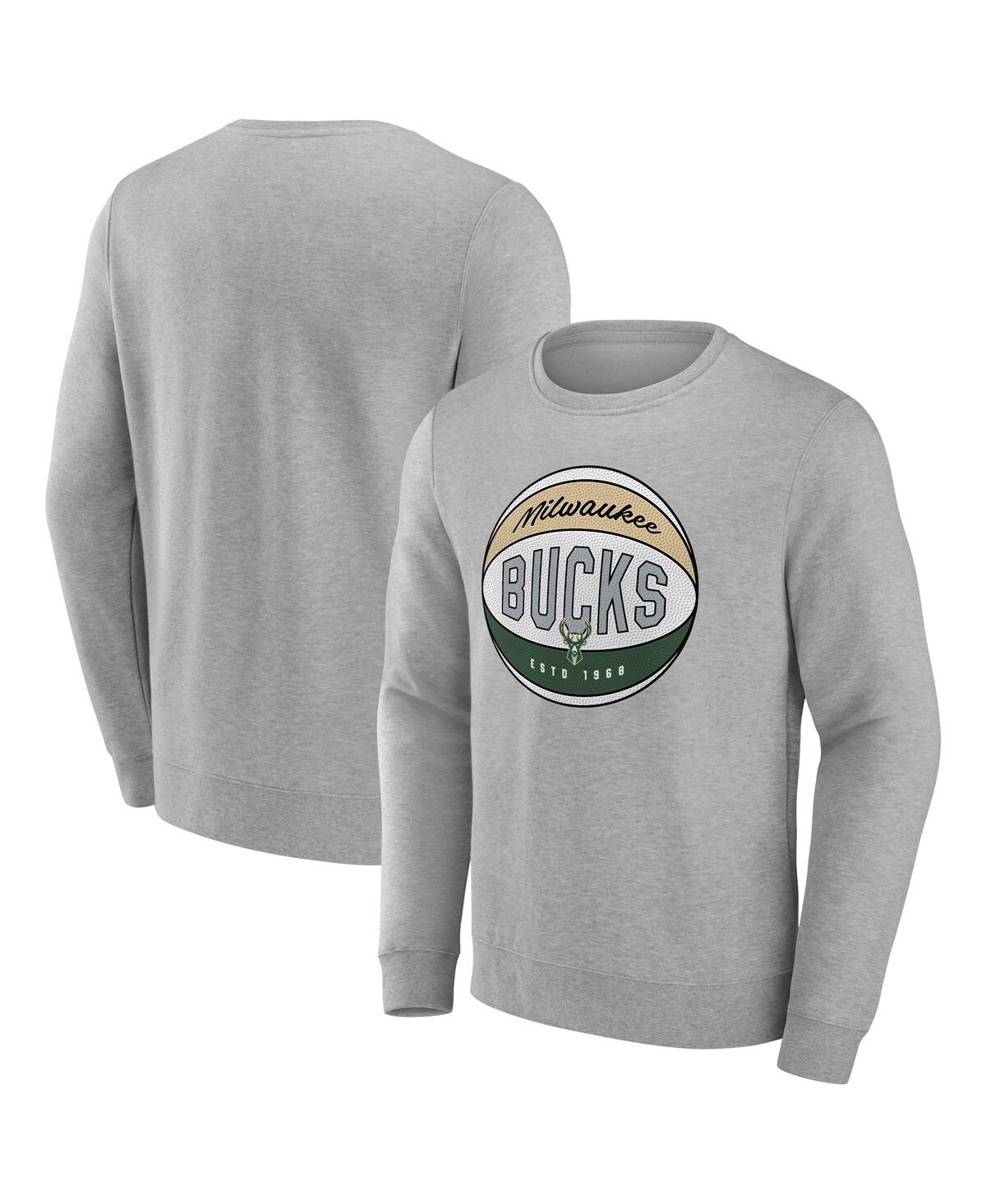 Fanatics Branded Men's Heathered Gray Los Angeles Lakers Team Primary Logo Pullover Hoodie - Heather Gray