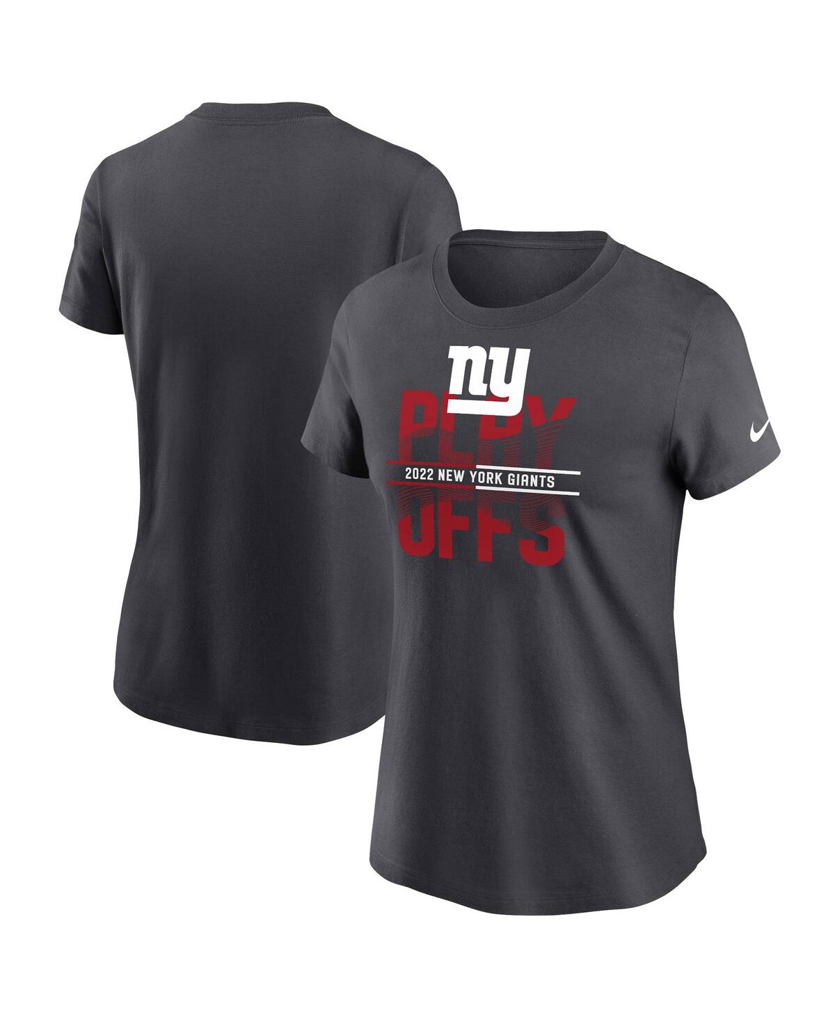 Nike Women's  Anthracite New York Giants 2022 Nfl Playoffs T-shirt In Anthracite