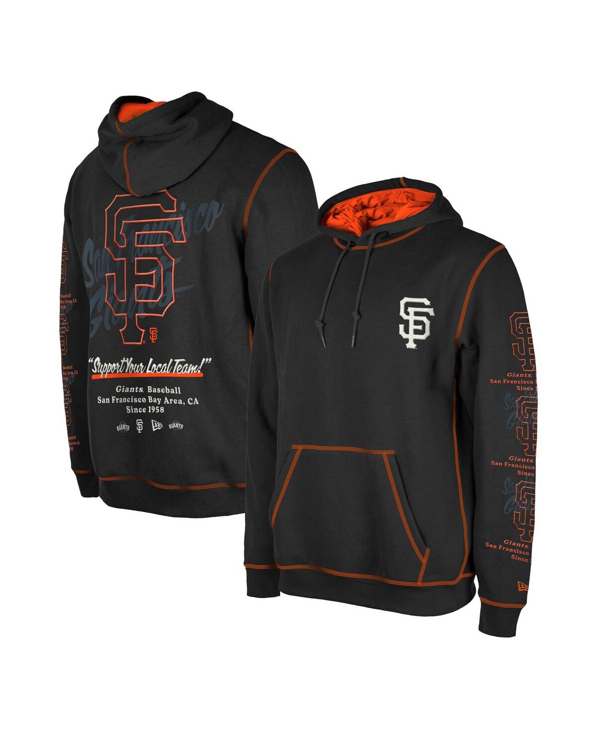 Shop New Era Men's  Black San Francisco Giants Team Split Pullover Hoodie