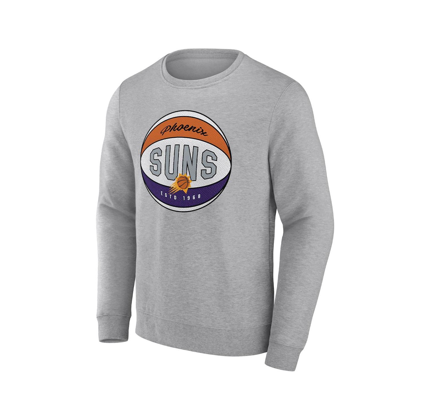 Men's Heathered Gray Phoenix Suns True Classics Vint Pullover Sweatshirt