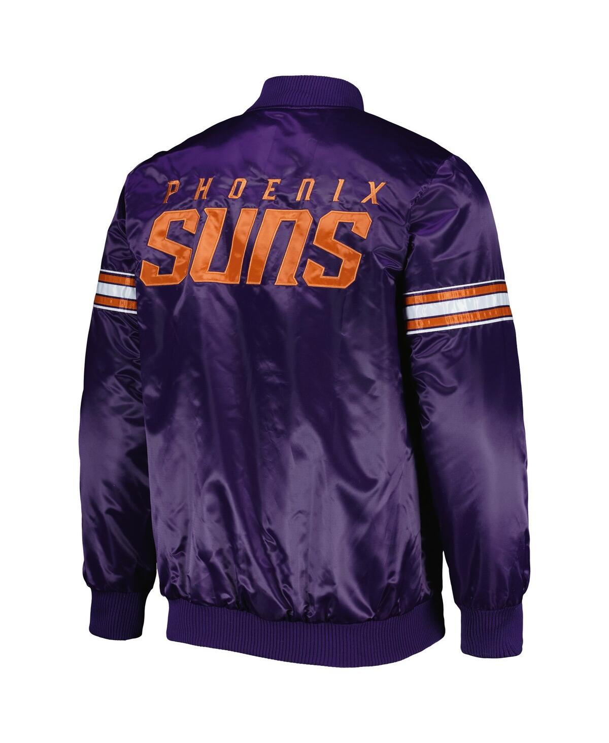 Starter Men's  Purple Phoenix Suns Pick And Roll Satin Full-snap Varsity Jacket In Purple