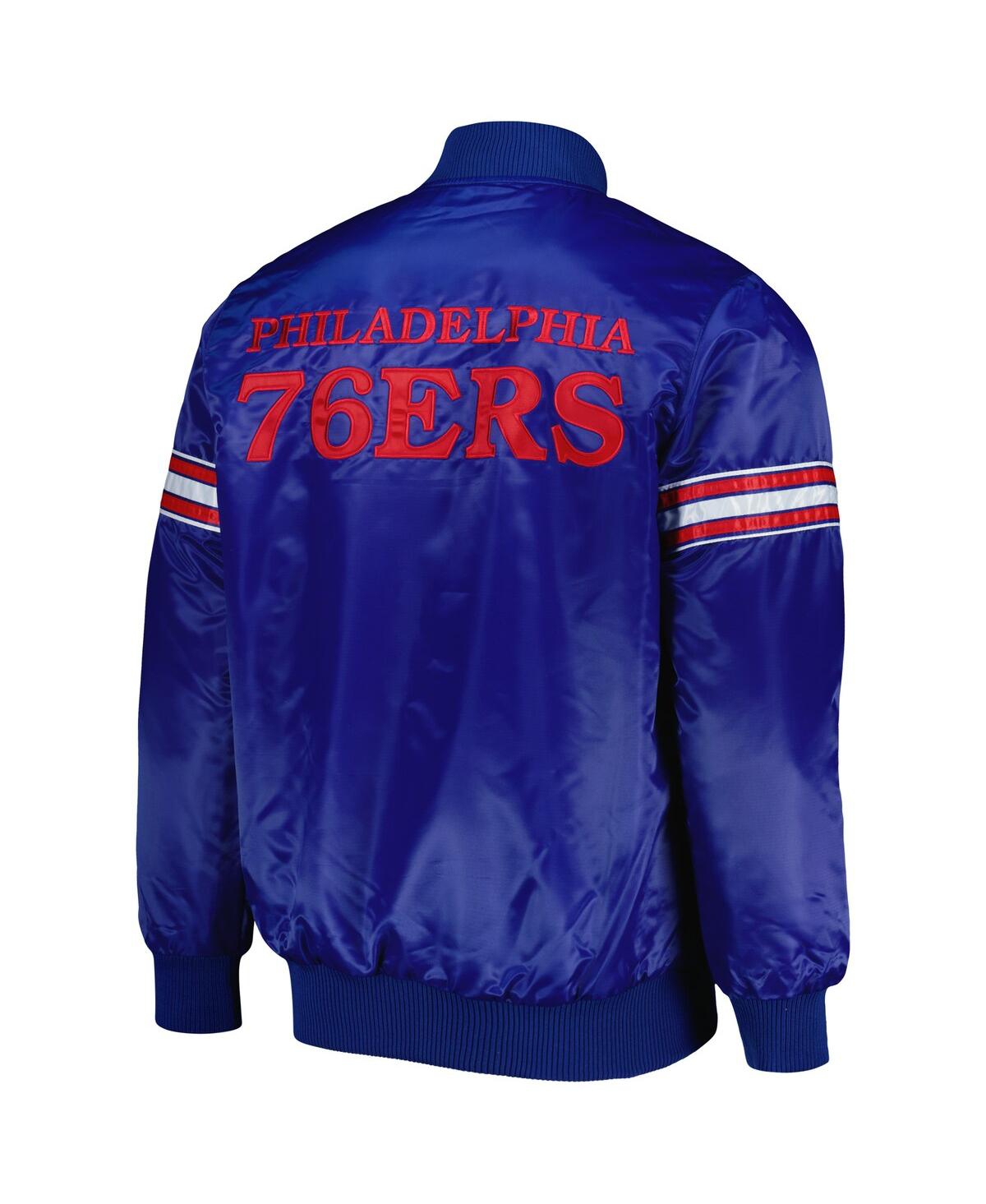 Starter Men's  Royal Philadelphia 76ers Pick And Roll Satin Full-snap Varsity Jacket In Royal