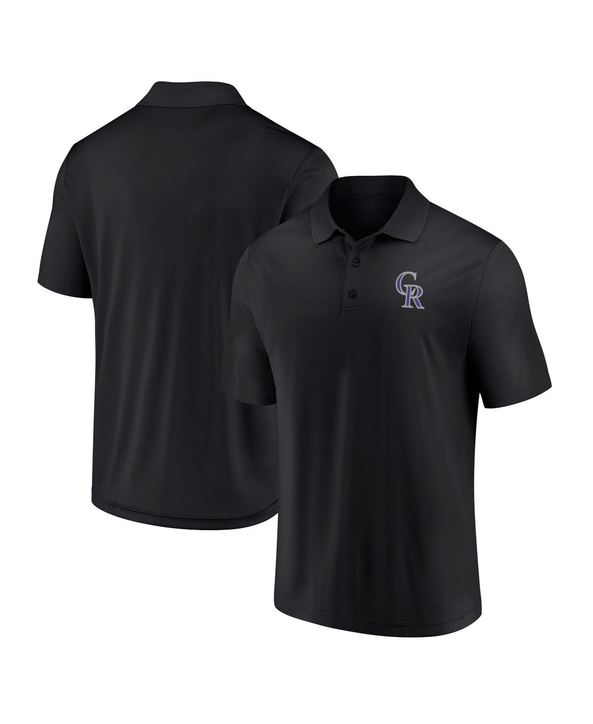 Shop Fanatics Men's  Black Colorado Rockies Winning Streak Polo Shirt