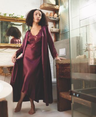 Stella Satin Venise Trim Lingerie Nightgown  