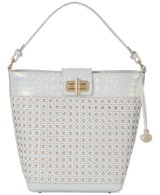 Brahmin - Shira Shell White Mayfield Leather Bucket Bag