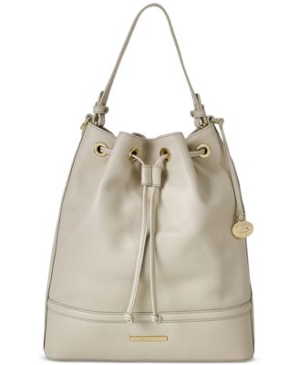 Brahmin - Marlowe Latte Velouria Leather Shoulder Bag