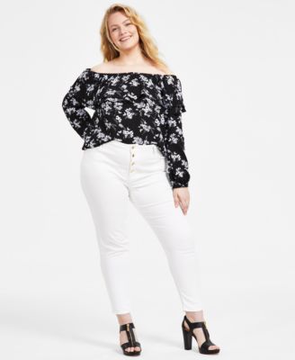 Michael Kors - Plus Size Rolled-Hem Skinny Jeans