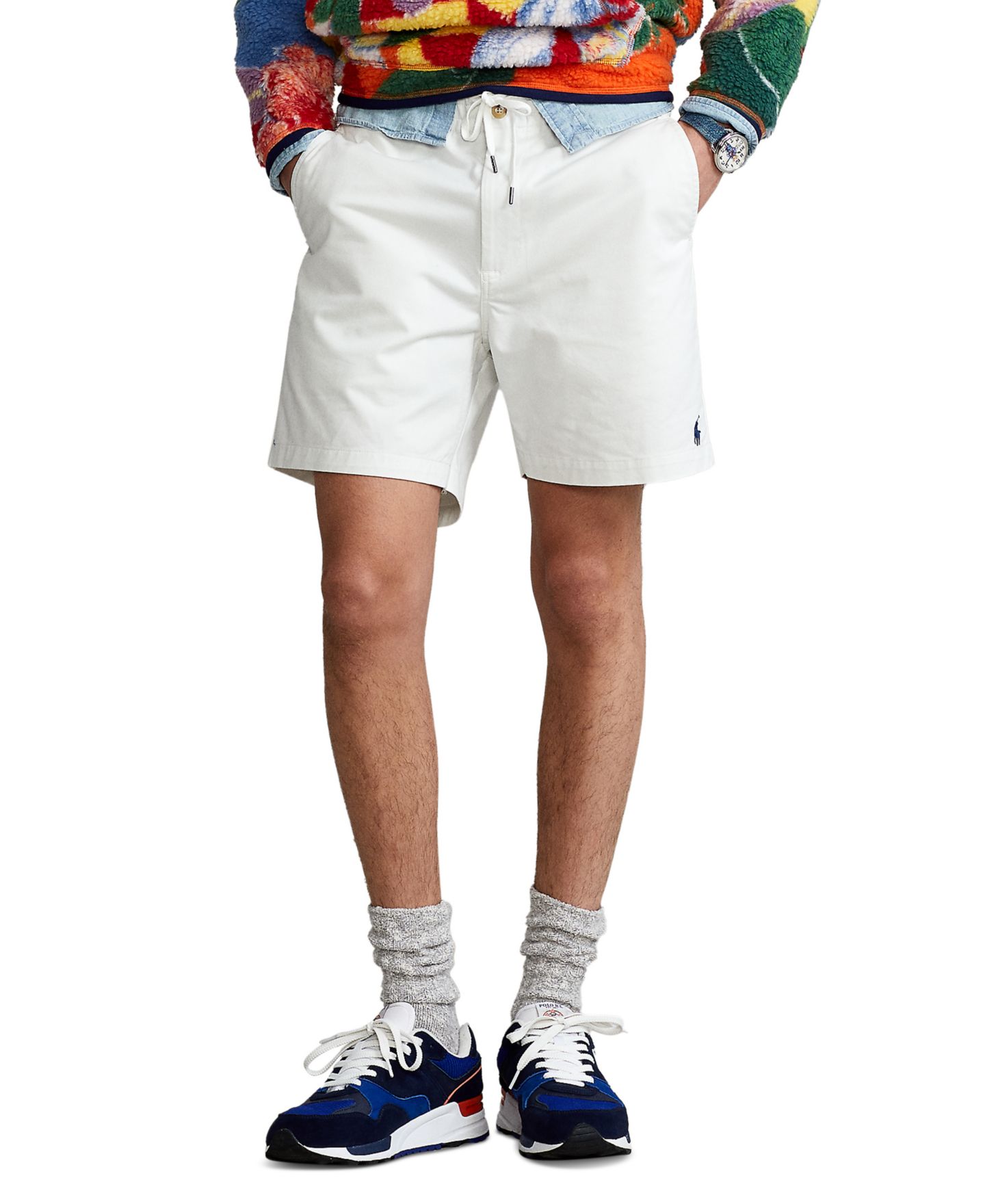 Мужские шорты Polo Ralph Lauren 6-Inch Polo Prepster Stretch Chino, цвет: Белый — фото 1