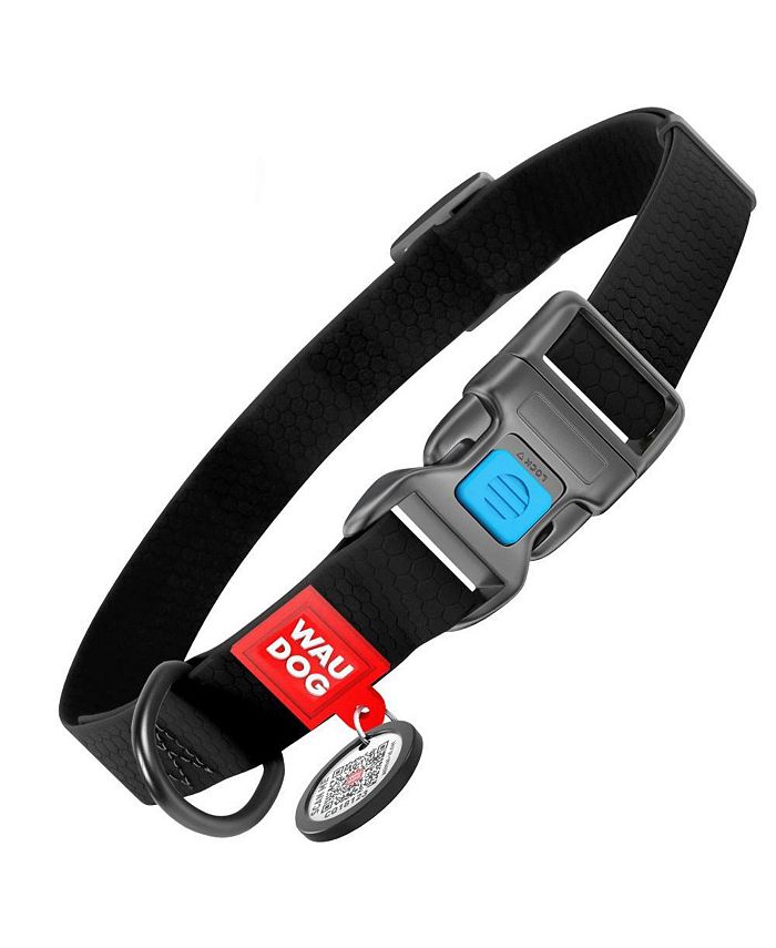 Waudog Waterproof dog collar with QR passport, plastic fastex Macy's