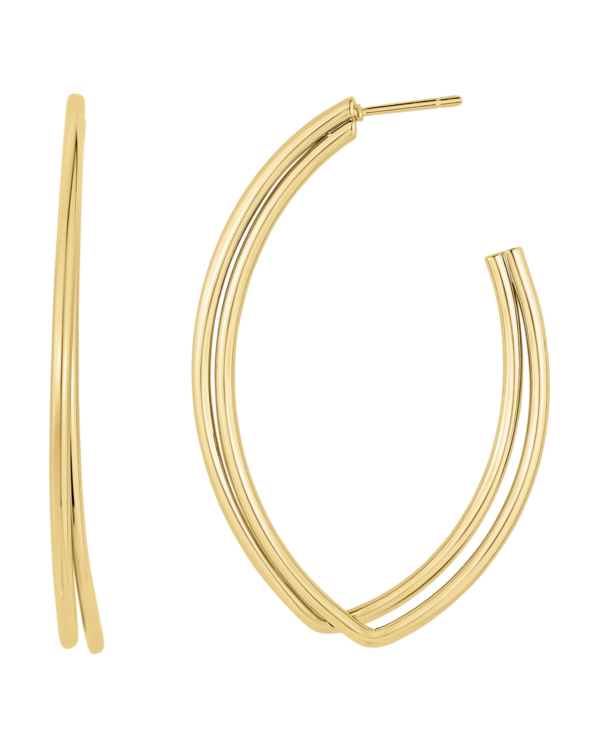 And Now This 18k Gold-plated Marquise Hoop Earring