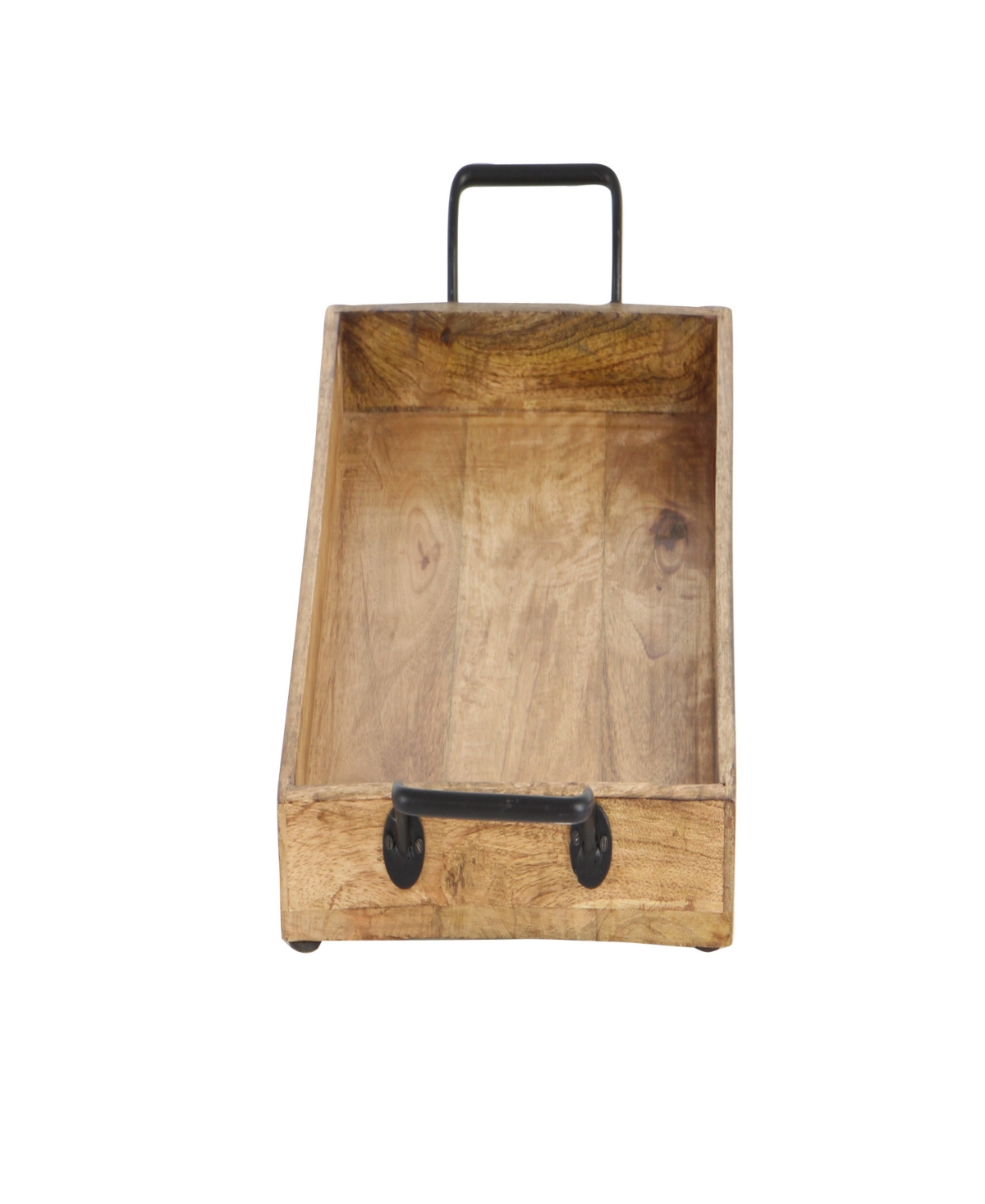 Rosemary Lane Mango Wood Tray with Slot Handles, Set of 3, 17