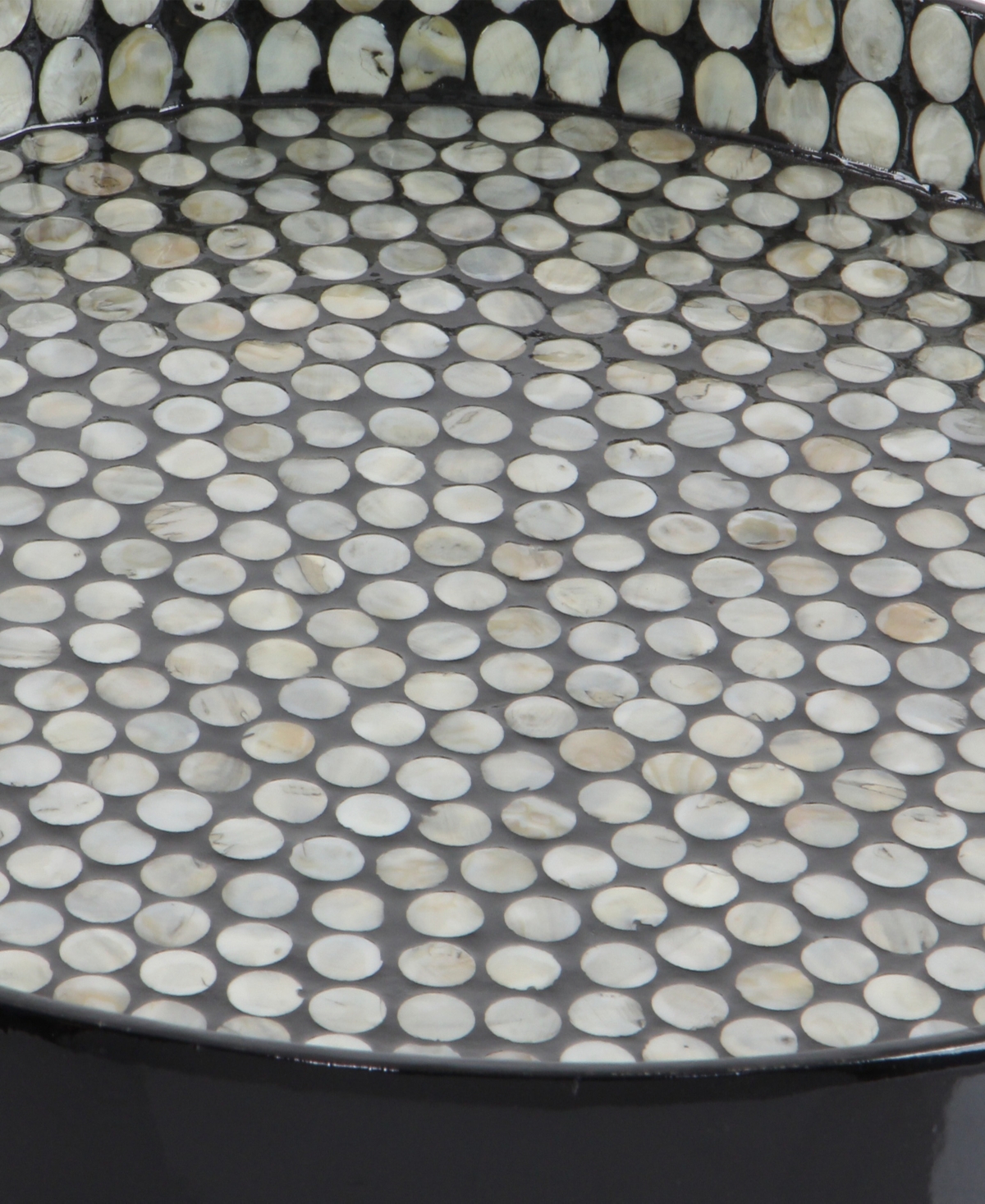 Rosemary Lane Mother of Pearl Handmade Tray with Slot Handles, 24