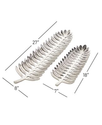 Metal Leaf Tray, Set of 2, 27", 18" W