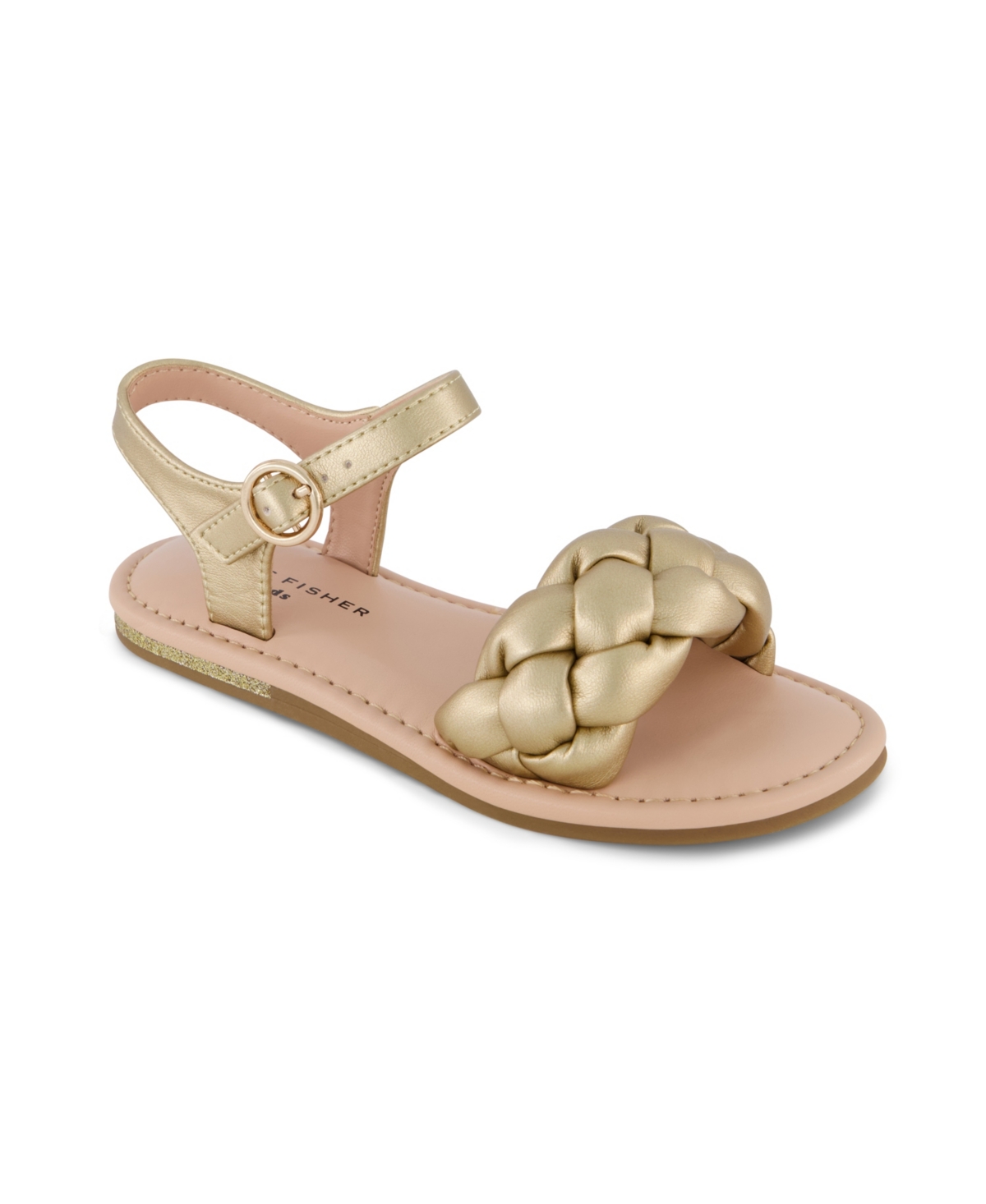 Marc Fisher Little Girls Open Toe Sandals In Soft Gold