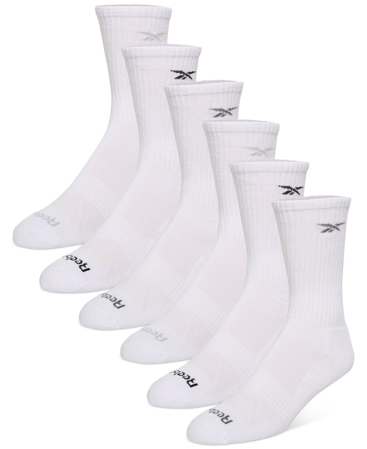 Reebok Men's 6-pk. 1/2 Terry Performance Quarter Socks In White