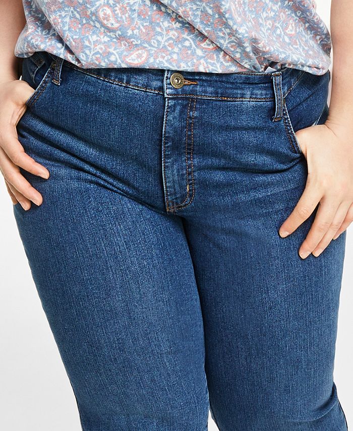 Style & Co Plus Size Curvy Cuffed Capri Jeans, Created for Macy's Macy's