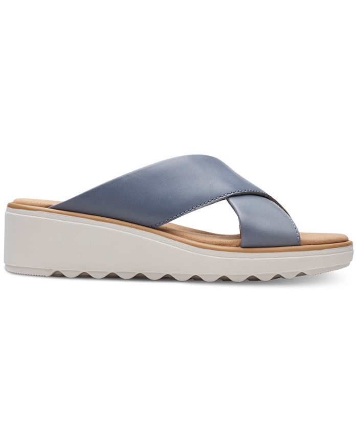 Clarks Women's Jillian Gem Crisscross Slip-On Wedge Sandals - Macy's