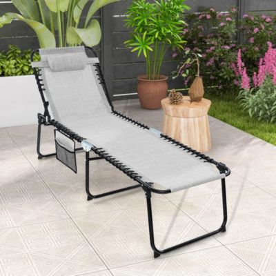 Folding Beach Lounge Chair Heightening Design Patio Lounger