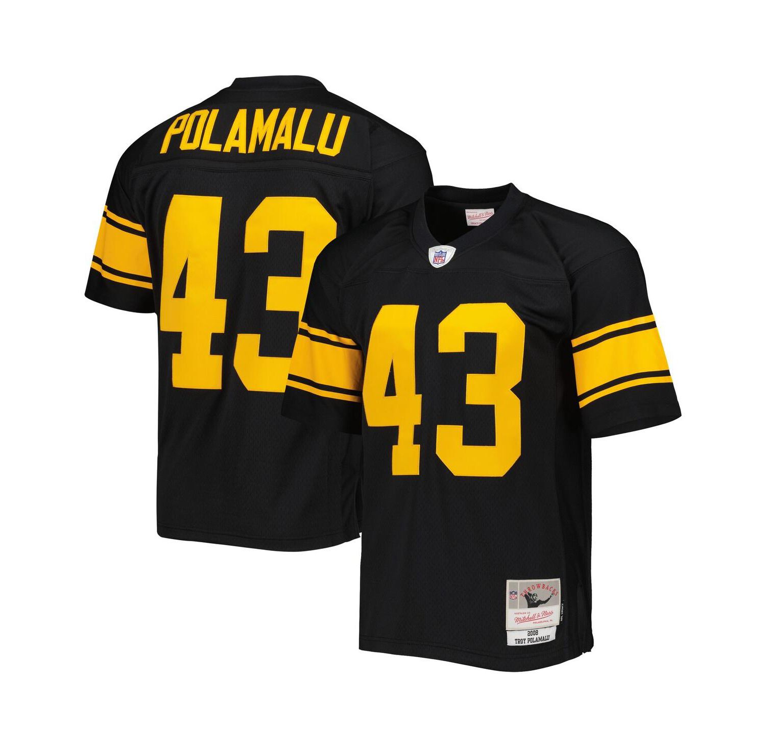 Men's Troy Polamalu Black Pittsburgh Steelers Alternate 2008 Legacy Replica Jersey
