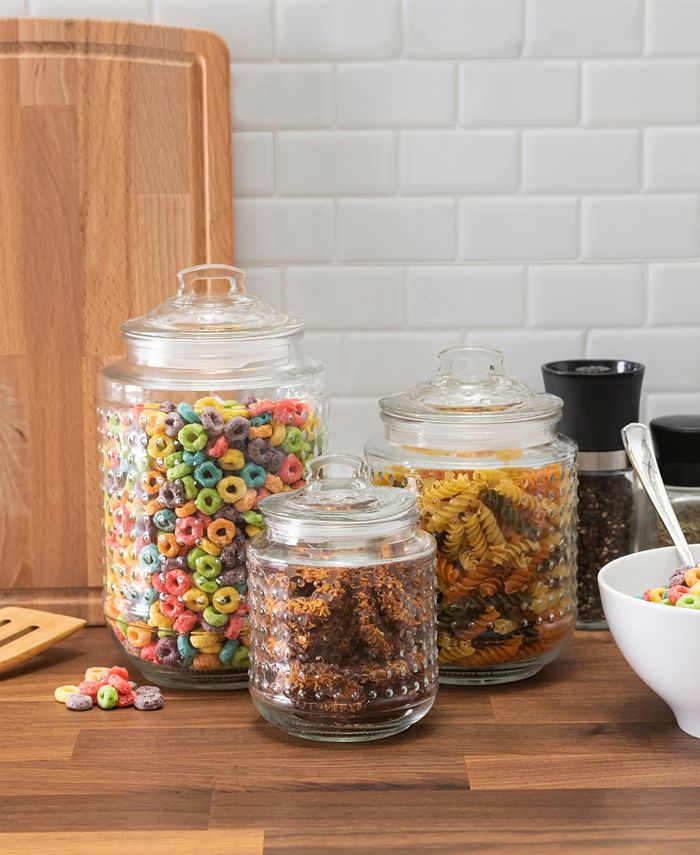 Style Setter Beaded Glass Canisters with Lids, Set of 3 Macy's