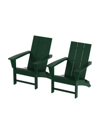 Modern Outdoor Folding Adirondack Chair (Set of 2)