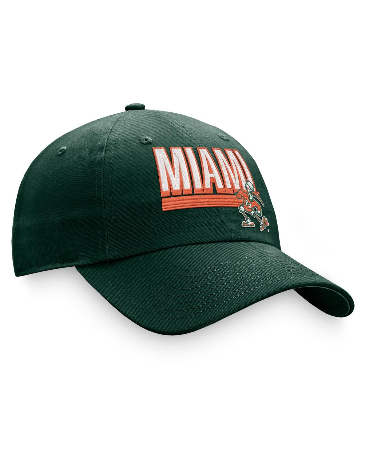Shop Top Of The World Men's  Green Miami Hurricanes Slice Adjustable Hat