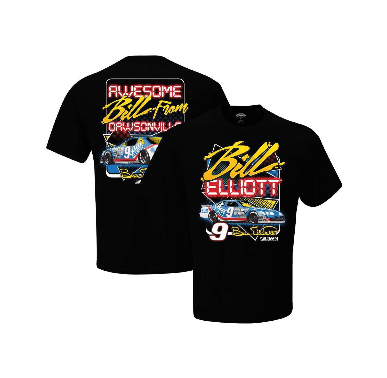 Men's Black Bill Elliott Dawsonville Two-Sided T-shirt