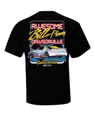 Men's Checkered Flag Sports Black Bill Elliott Dawsonville Two-Sided T-shirt