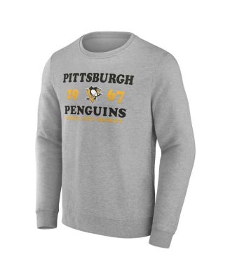 Men's Heather Charcoal Pittsburgh Penguins Fierce Competitor Pullover Sweatshirt