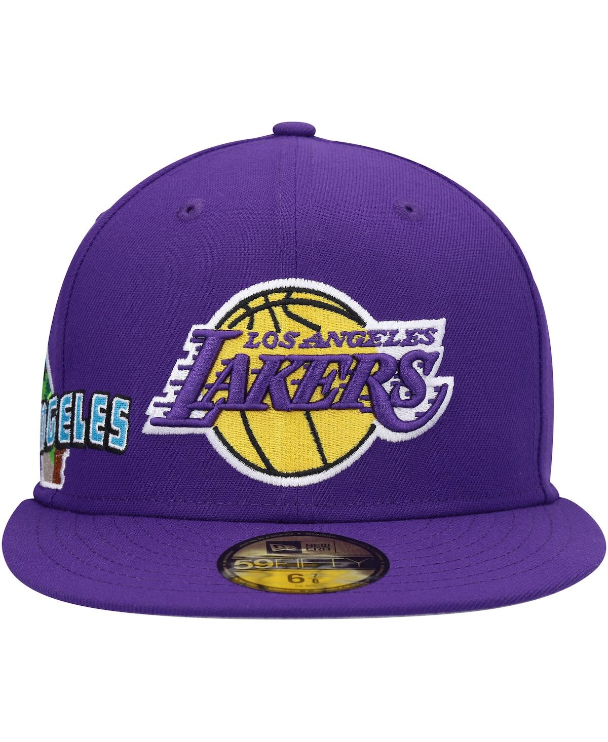 Men's New EraLos Angeles Lakers Stateview 59FIFTY Fitted Hat - Purple