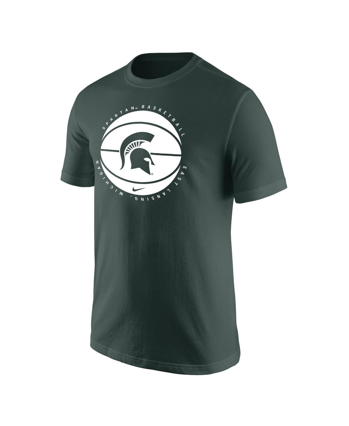 Shop Nike Men's  Green Michigan State Spartans Basketball Logo T-shirt